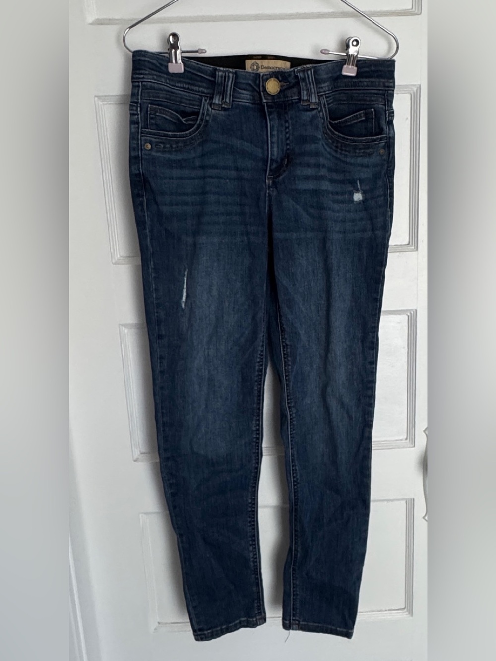 Democracy Ab Technology Distressed Skinny Jeans Dark Wash Size 6